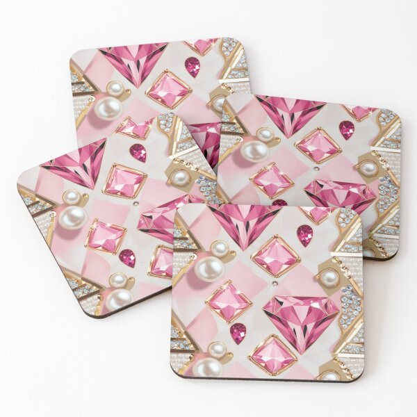 Item preview, Sparkles - pink, gold, pearls pattern diamonds  designed and sold by Chippychips1.