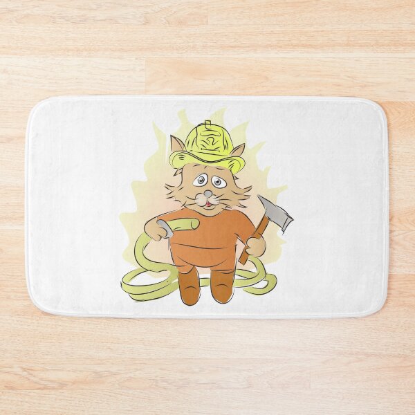 Item preview, Cartoon Firefighter cat Mascot designed and sold by karyalangit.