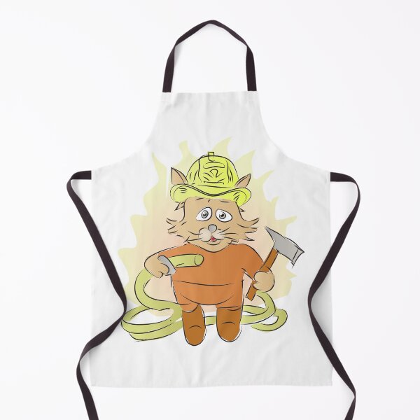 Item preview, Cartoon Firefighter cat Mascot designed and sold by karyalangit.