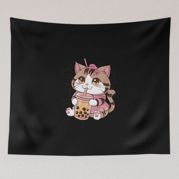 Item preview, Japanese Kawaii anime cat drink bubble tea designed and sold by Mateusz Majcherek.