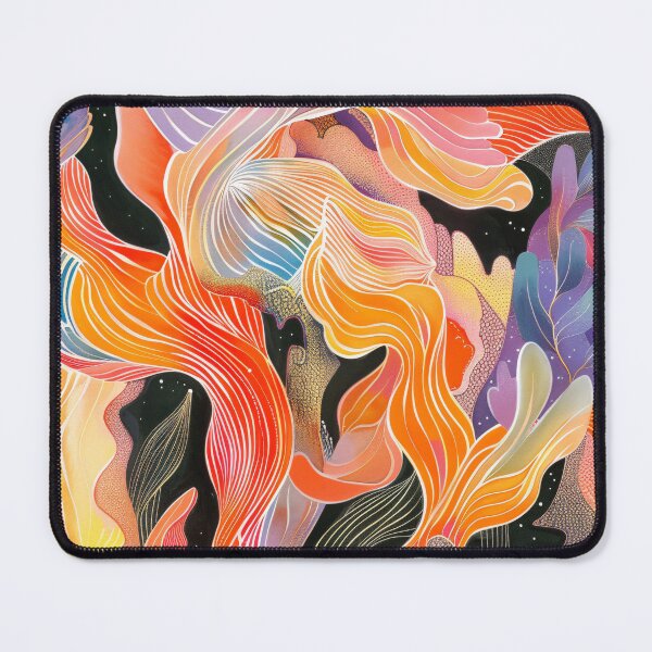 Item preview, fire flowers in coral red designed and sold by MindKunst.