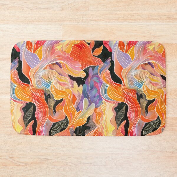 Item preview, fire flowers in coral red designed and sold by MindKunst.