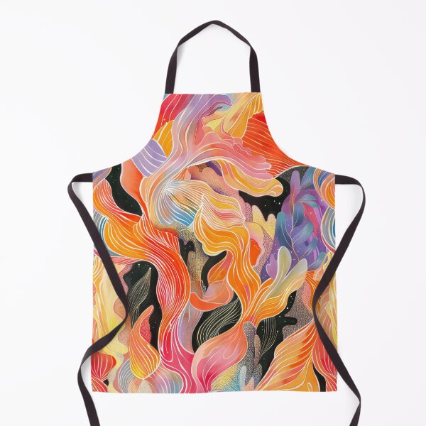 Item preview, fire flowers in coral red designed and sold by MindKunst.