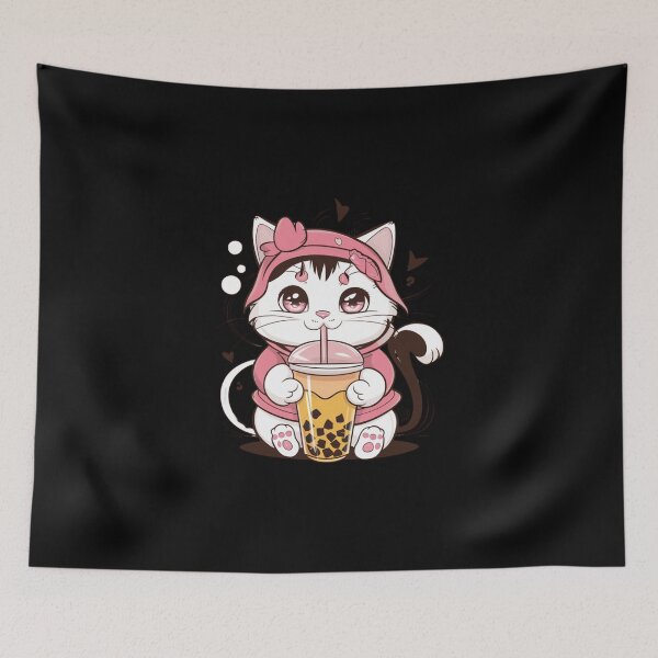 Item preview, Japanese Kawaii anime cat drink bubble tea designed and sold by Mateusz Majcherek.
