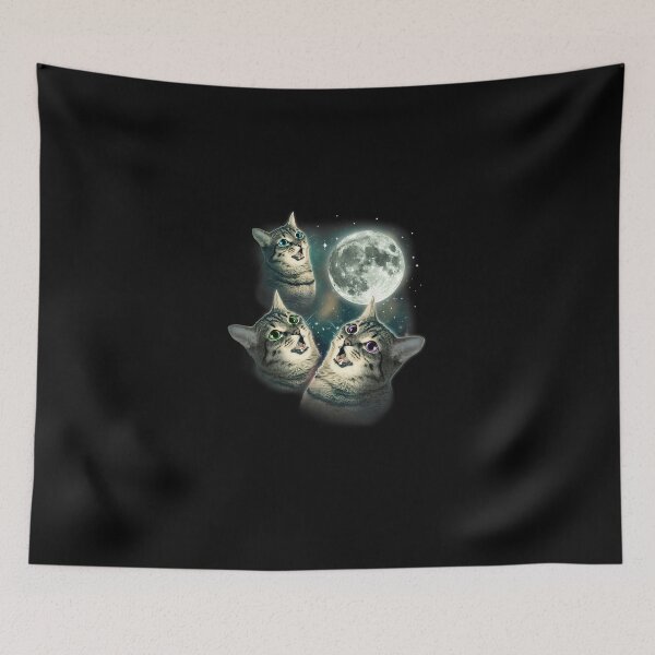 Item preview, Funny Cat Gift Graphic Tee Three Cat Moon 3 Wolfs Cute Kitten Graphic  designed and sold by FunnyHumorTees.