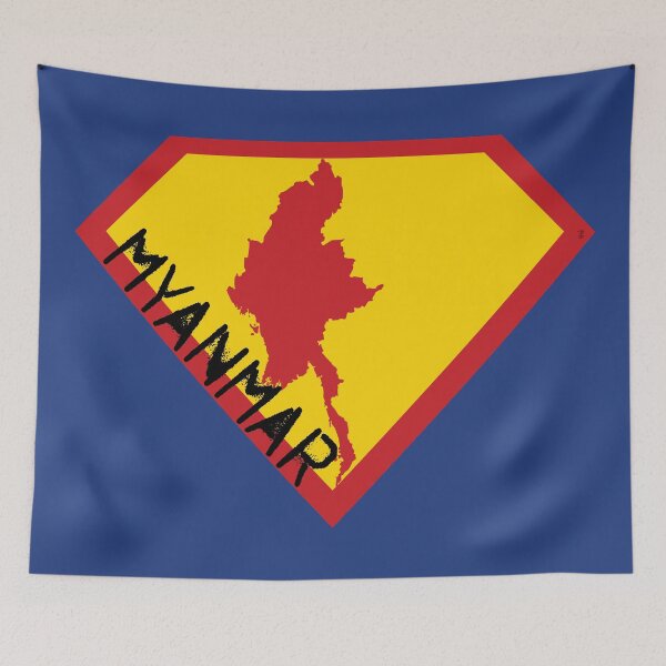 Item preview, MYANMAR Spell Out - Freedom Is The Superpower - SUPERHERO design designed and sold by pelagio.