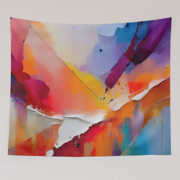 Item preview, Abstract psychedelic landscape with vibrant colors and swirling patterns designed and sold by homydesign.