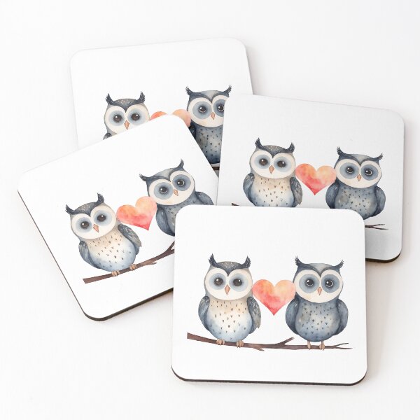 Item preview, Watercolor owl family, watercolor owl, valentine day, love, adorable animals designed and sold by Victoria Riabov.