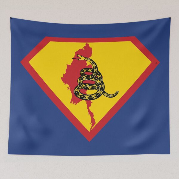 Item preview, MYANMAR  - Freedom Is The Superpower - Gadsden Snake Flag - Dont Tread On Me SUPERHERO design designed and sold by pelagio.