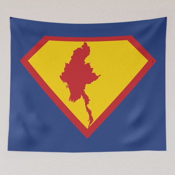 Item preview, SUPER MYANMAR  - Freedom Is The Superpower - SUPERHERO design designed and sold by pelagio.