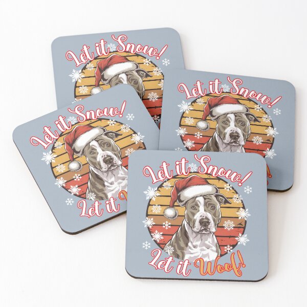 Item preview, Pit Bull Terrier Christmas Design - Let It Snow! Let It Woof! designed and sold by EwaVerse.
