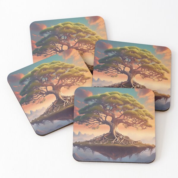 Item preview, Ancient tree levitating over water at sunset designed and sold by homydesign.