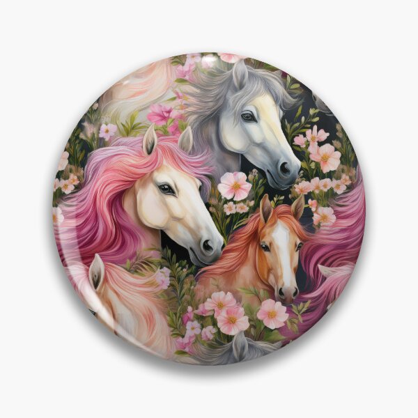 Item preview, Watercolor Wild Horses Flowing Mane Flowers designed and sold by Laura DeCamp.