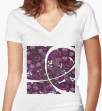 Pink Ribbon Support Women's Fitted V-Neck T-Shirt