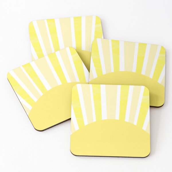 Item preview, Vibrant Yellow Sunrise Illustration with Radiant Rays in Abstract Style designed and sold by Beautiful art store.