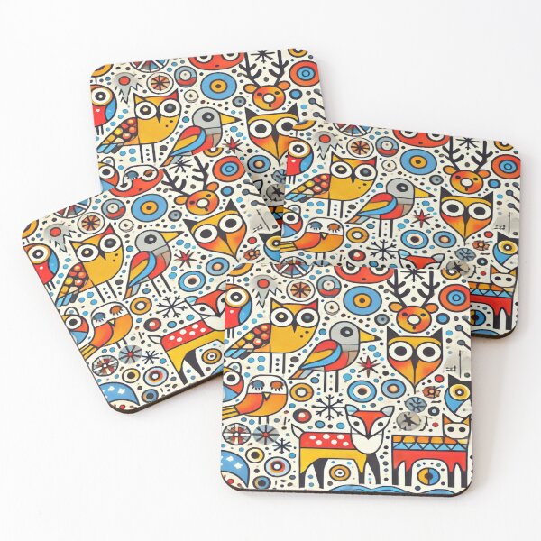 Item preview, Vibrant Winter Creatures in Abstract Style designed and sold by Imaginarium of Chaos falcon88 .