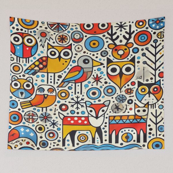 Item preview, Vibrant Winter Creatures in Abstract Style designed and sold by Imaginarium of Chaos falcon88 .
