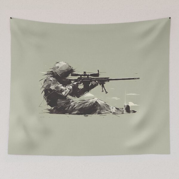 Item preview, Minimalist Sniper Silhouette Art designed and sold by Windy-market.