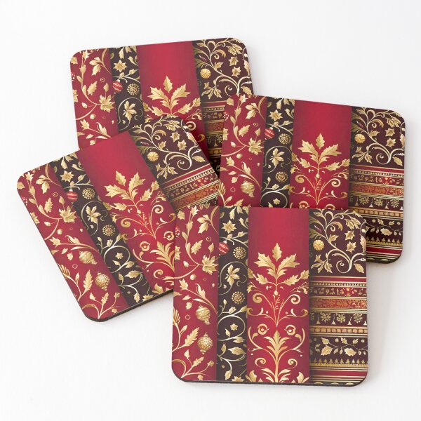 Item preview, Elegant Christmas Red and Gold Pattern designed and sold by GrizzlyCollective.
