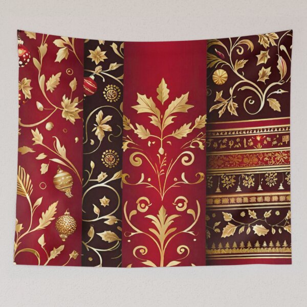 Item preview, Elegant Christmas Red and Gold Pattern designed and sold by GrizzlyCollective.