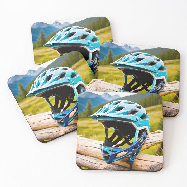 Item preview, MTB Helmet on a Mountain Fence designed and sold by GrizzlyCollective.