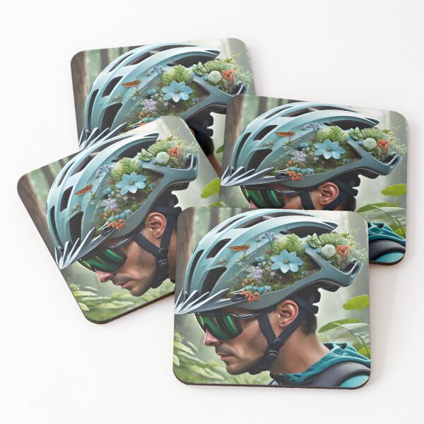 Item preview, Futuristic Floral MTB Helmet Design designed and sold by GrizzlyCollective.
