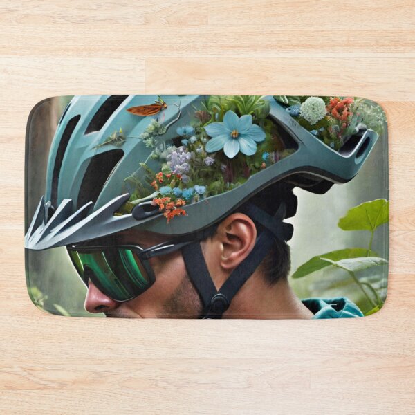 Item preview, Futuristic Floral MTB Helmet Design designed and sold by GrizzlyCollective.