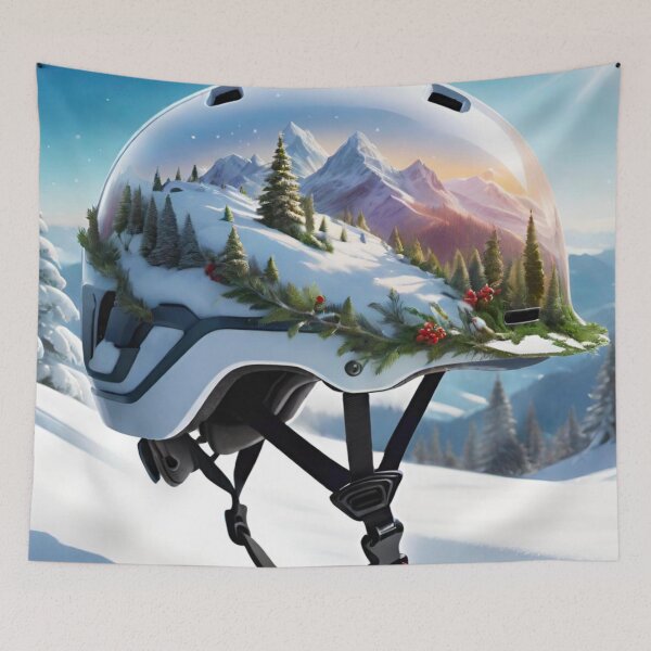 Item preview, Futuristic Snow Design MTB Helmet designed and sold by GrizzlyCollective.