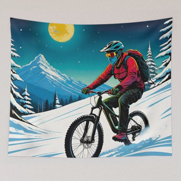 Item preview, MTB Shredding Through Thick Snow designed and sold by GrizzlyCollective.