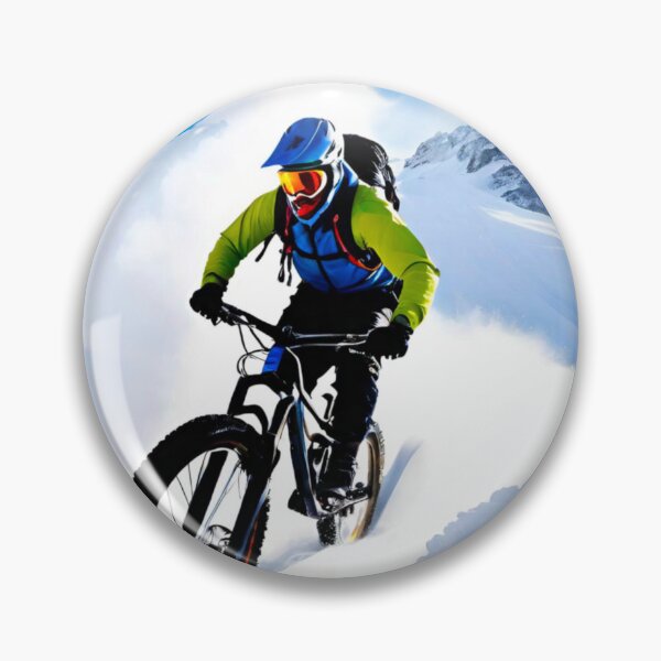 Item preview, Shredding Snow-Covered Trails on MTB designed and sold by GrizzlyCollective.