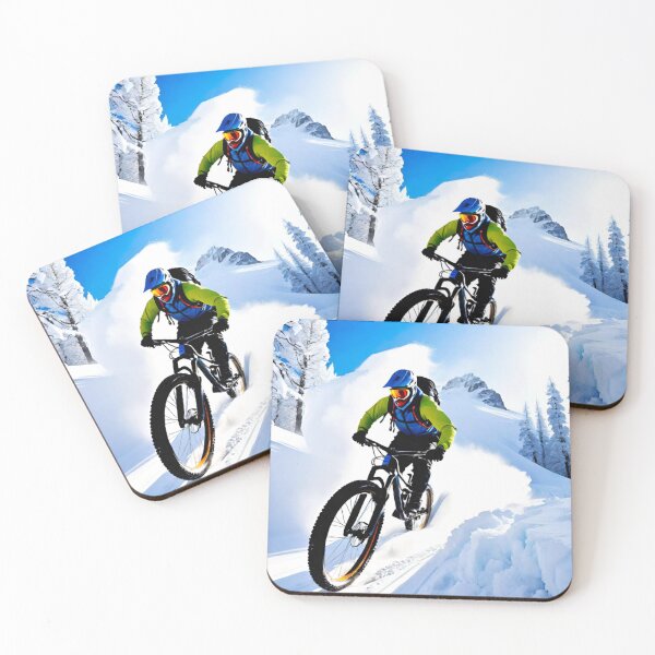 Item preview, Shredding Snow-Covered Trails on MTB designed and sold by GrizzlyCollective.