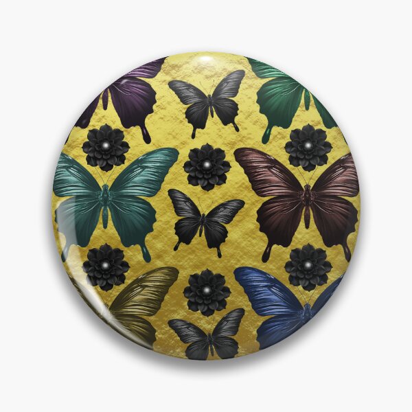 Item preview, Metallic butterflies and black flowers designed and sold by Topmel.