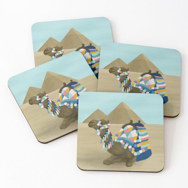 Item preview, Colorful Desert Camel and Pyramids designed and sold by Lisa D Art Designs.