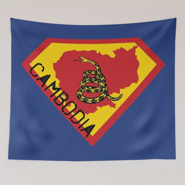 Item preview, CAMBODIA Spell Out - Freedom Is The Superpower - Gadsden Snake Flag - Dont Tread On Me SUPERHERO design designed and sold by pelagio.