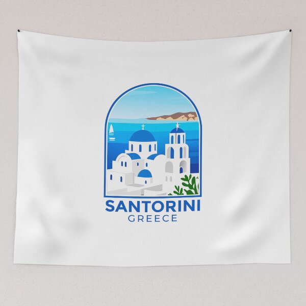 Item preview, Retro Santorini Emblem – Vintage Greek Island Art for Travel Lovers designed and sold by andres felipe  Guevara Rincon.