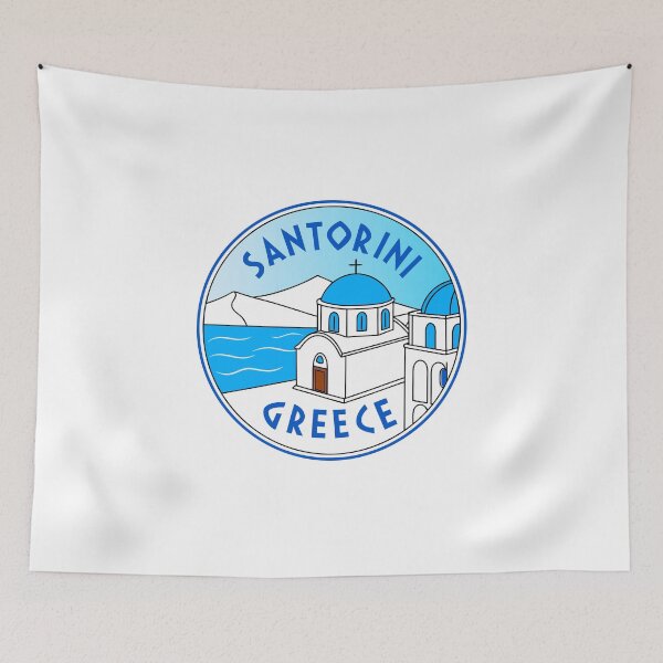 Item preview, Retro Santorini Emblem – Vintage Greek Island Art for Travel Lovers designed and sold by andres felipe  Guevara Rincon.