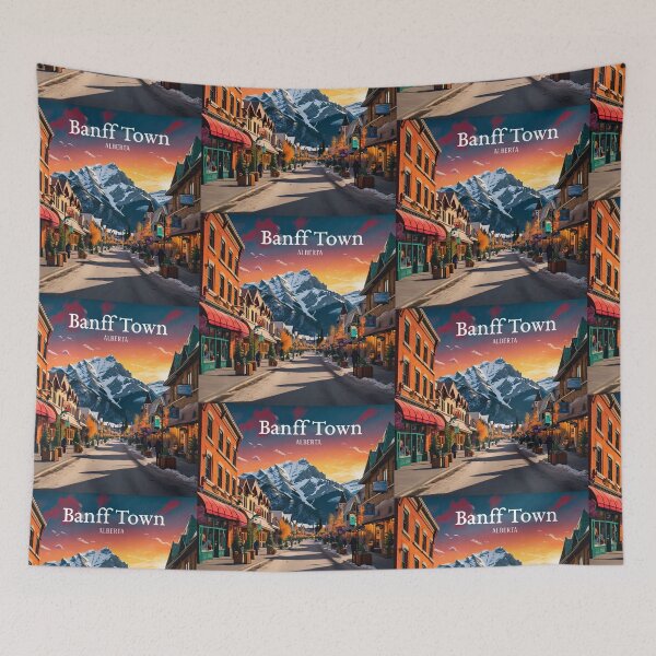 Item preview, Wall  Art Canada | Banff Town Travel Vintage Poster designed and sold by kestrada2906.