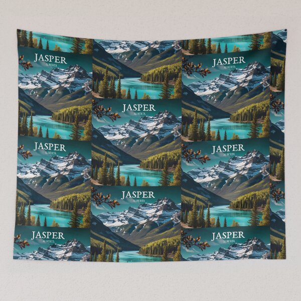 Item preview, Wall  Art Canada | Jasper Town Travel Vintage Poster designed and sold by kestrada2906.