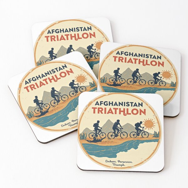 Item preview, Afghanistan Triathlon Illustration – Swim, Bike, Run  designed and sold by Triathlongram.