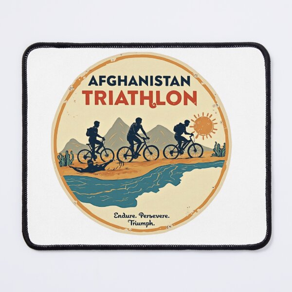 Item preview, Afghanistan Triathlon Illustration – Swim, Bike, Run designed and sold by Triathlongram.