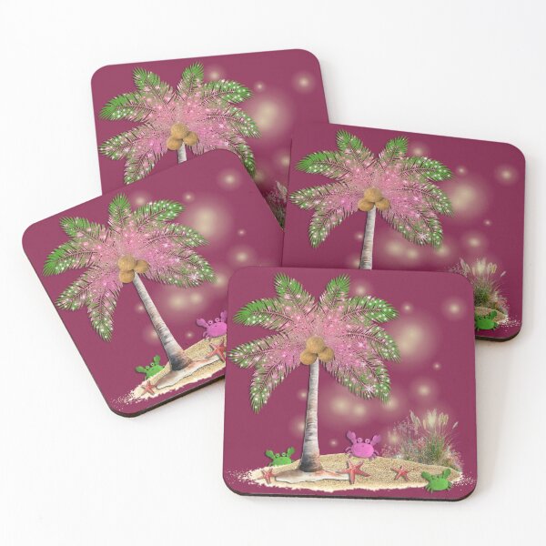 Item preview, Little crabs under an illuminated palm tree designed and sold by Topmel.
