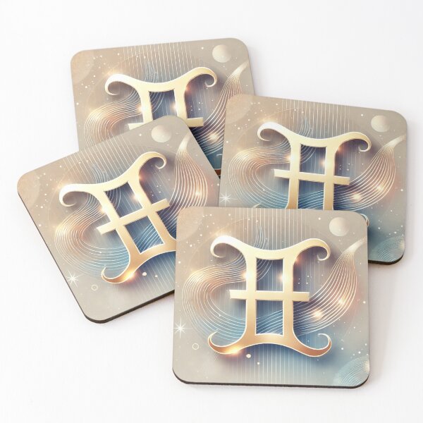 Item preview, Golden Gemini Symbol with Cosmic Waves designed and sold by DreaMzZzShop.
