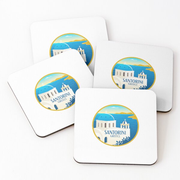 Item preview, Retro Santorini Emblem – Vintage Greek Island Art for Travel Lovers designed and sold by andres felipe  Guevara Rincon.