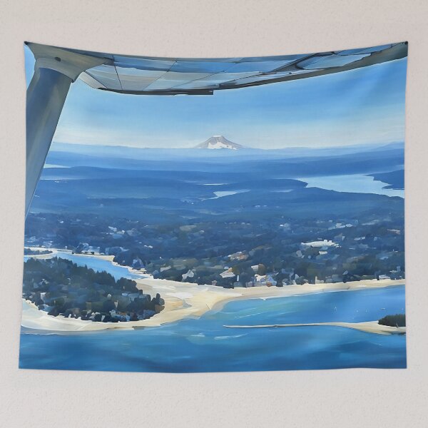 Aperçu de l'œuvre Le Mont Rainier depuis Raft Island (impressionniste) créée et vendue par flyscenicair.