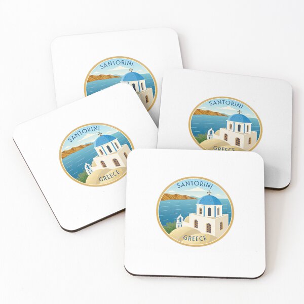 Item preview, Retro Santorini Emblem – Vintage Greek Island Art for Travel Lovers designed and sold by andres felipe  Guevara Rincon.