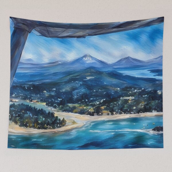 Aperçu de l'œuvre Le Mont Rainier depuis l'île Raft (pastel) créée et vendue par flyscenicair.