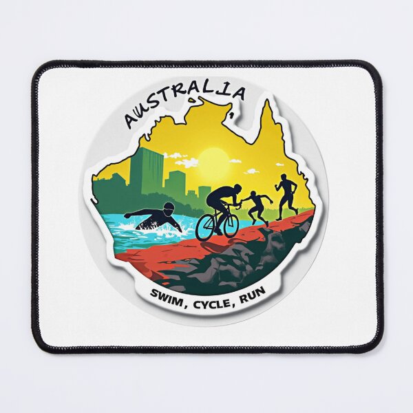 Item preview, Australia Triathlon Illustration – Swim, Bike, Run designed and sold by Triathlongram.