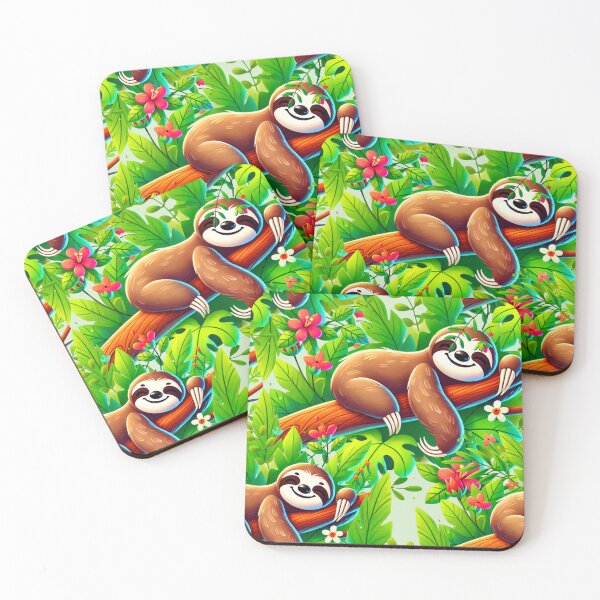 Item preview, Cute Sloth Illustration Relaxing on a Jungle Branch designed and sold by CritterManiaUK.