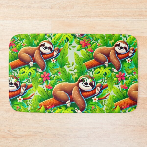 Item preview, Cute Sloth Illustration Relaxing on a Jungle Branch designed and sold by CritterManiaUK.