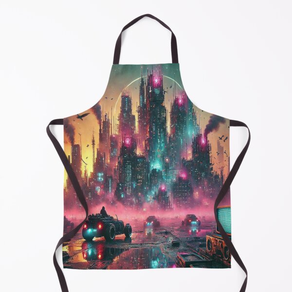 Item preview, AI generated cyberpunk city being destroyed designed and sold by AI-this-is-AI.